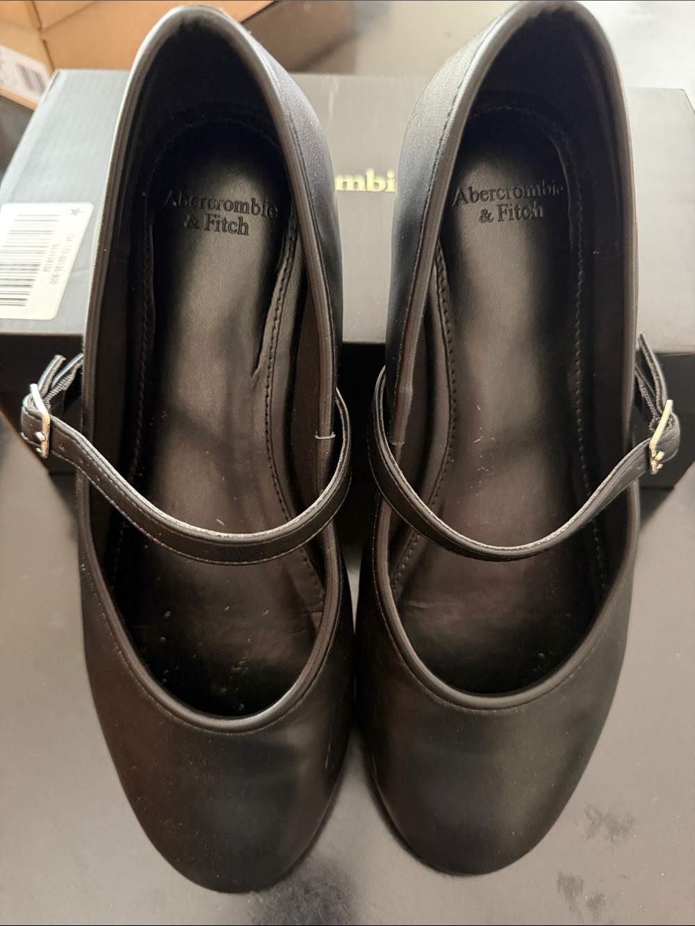 Abercrombie & Fitch Black Mary Jane Strap Flats